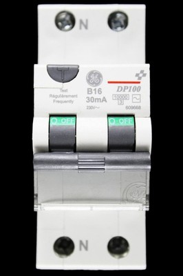 GENERAL ELECTRIC 16 AMP CURVE B 10kA 30mA DOPPELPOLIG RCBO TYP AC 609668 DP100