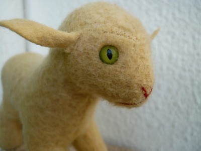 Vintage,Steiff,Lamby,time-worn,Brillenaugen,keine Kinder,Ohrenriss.