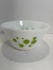 Vintage Federal Glass Atomic Dots Milk Glass 8" Mixing Bowl Green