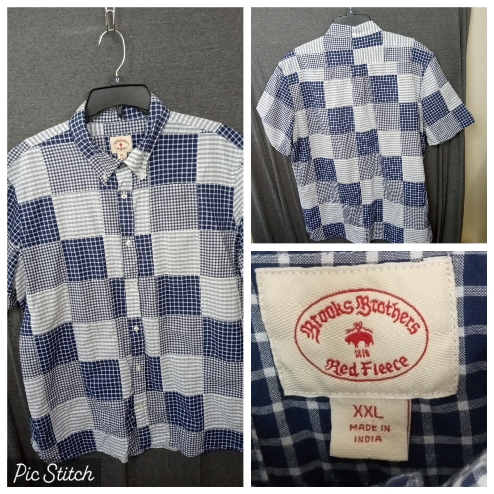 Brooks Brothers Red Fleece Patchwork Button Down … - image 1