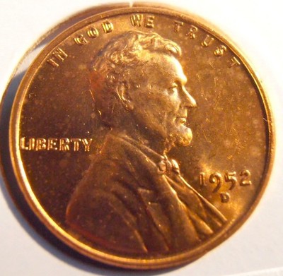 1952 D Lincoln Cent - BU Wheat Cent, High Grade (52DHG7)