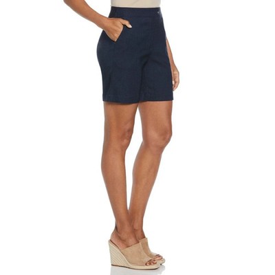 Rafaella Womens 7'' Inseam Comfort Fit Stretch Shorts Rinse Dark Wash Size 18