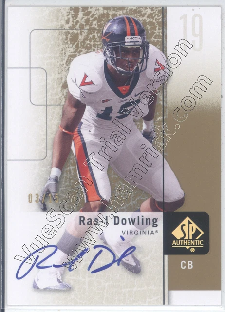 ras i dowling rookie rc draft auto autograph virginia cavaliers uva college 3/15