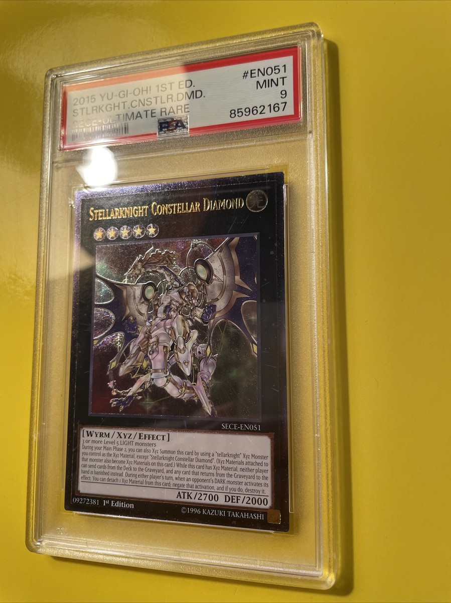YuGiOh STELLARKNIGHT CONSTELLAR DIAMOND #SECE-EN051🔥PSA 9🔥1st ED