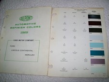 1969 Ford T-Bird Lincoln Mercury Mustang Cougar DuPont paint chips set- ext/int