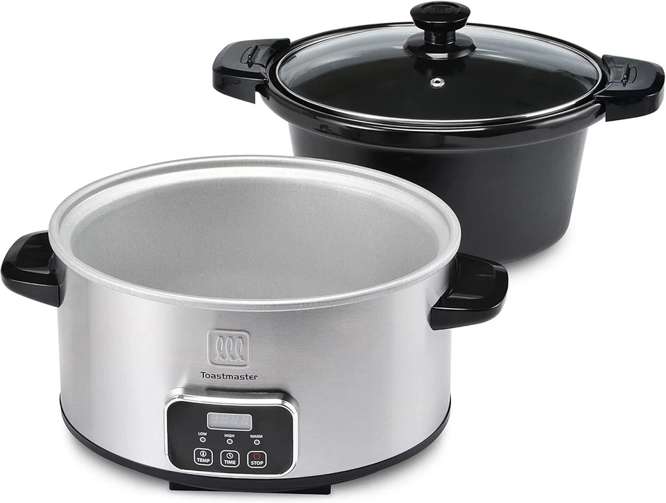 Toastmaster 4-Quart Digital Slow Cooker with Locking Lid (Stainless Steel) - Image 2 of 4