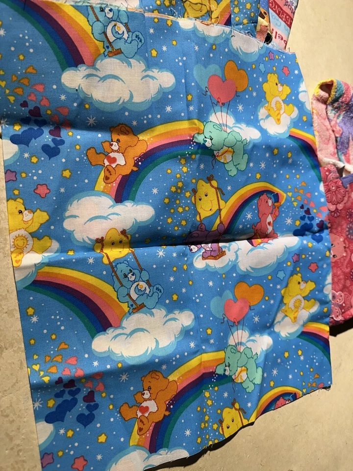 Care Bare Fabric Scraps(1/5yds+Smaller Pcs.) Also Bonus Wash Cloth NNT - Image 4 of 4