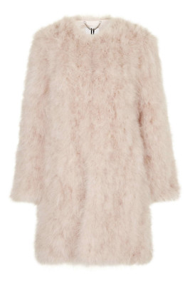 fur collar topshop marabou feather jacket ICONIC BNWOT 14 TOPSHOP UNIQUE PINK MARABOU FEATHER FLUFFY FUR JACKET COAT 