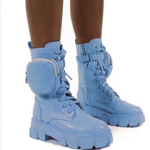 blue combat boots
