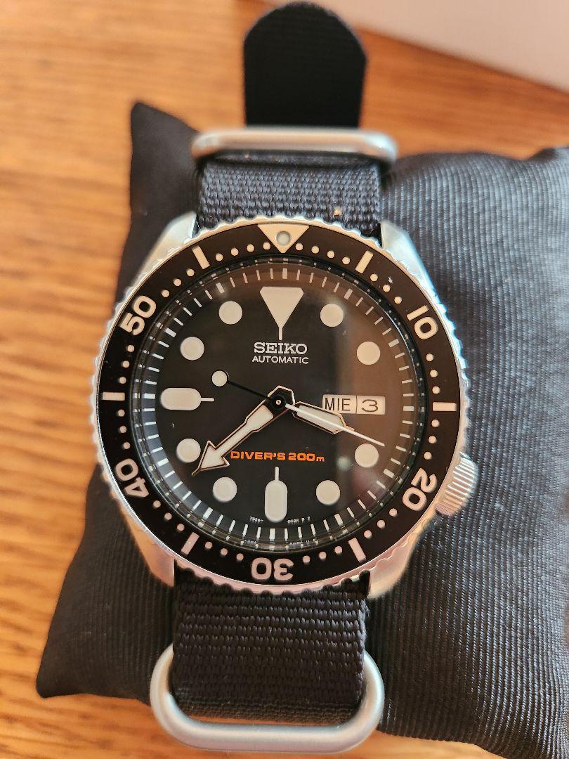 Seiko Black Boy 7S26-0020 SKX007 Diver Scuba 200m Automatic Mens