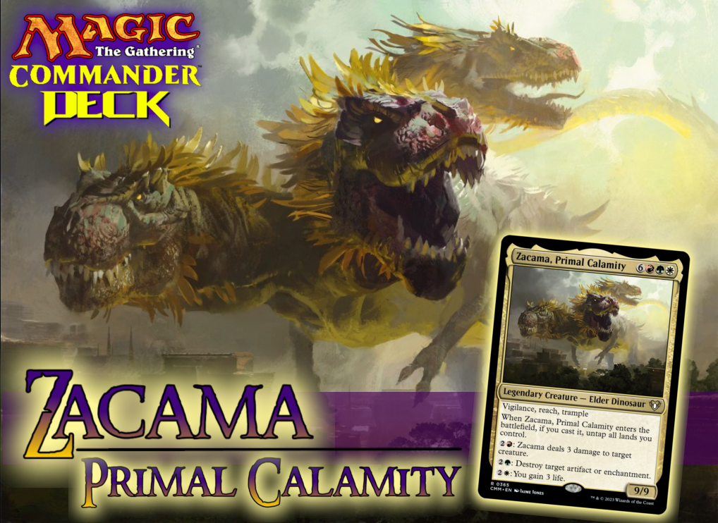 mtg zacama primal calamity commander deck MTG Commander Deck EDH Deck Zacama, Primal Calamity 100 Magic Cards Custom  Deck Dinosaurs Dinosaur Deck