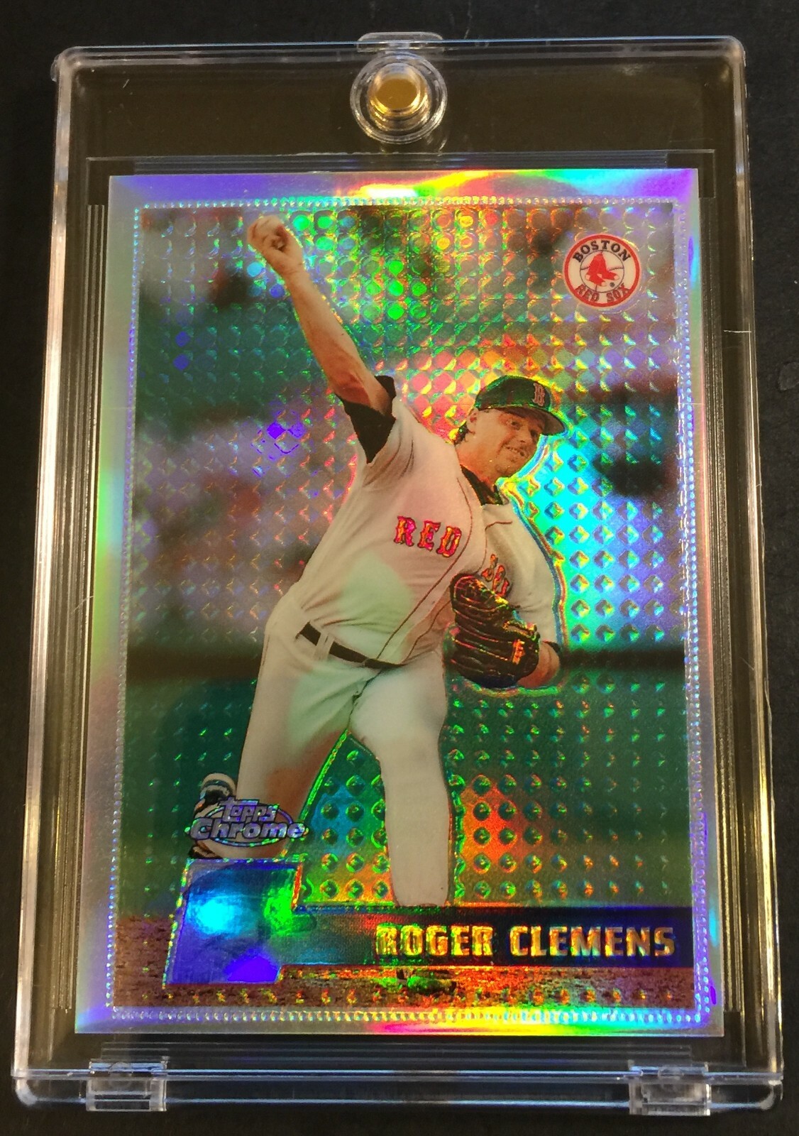 1996 ROGER CLEMENS TOPPS CHROME REFRACTOR #65 RED SOX SHARP (803)