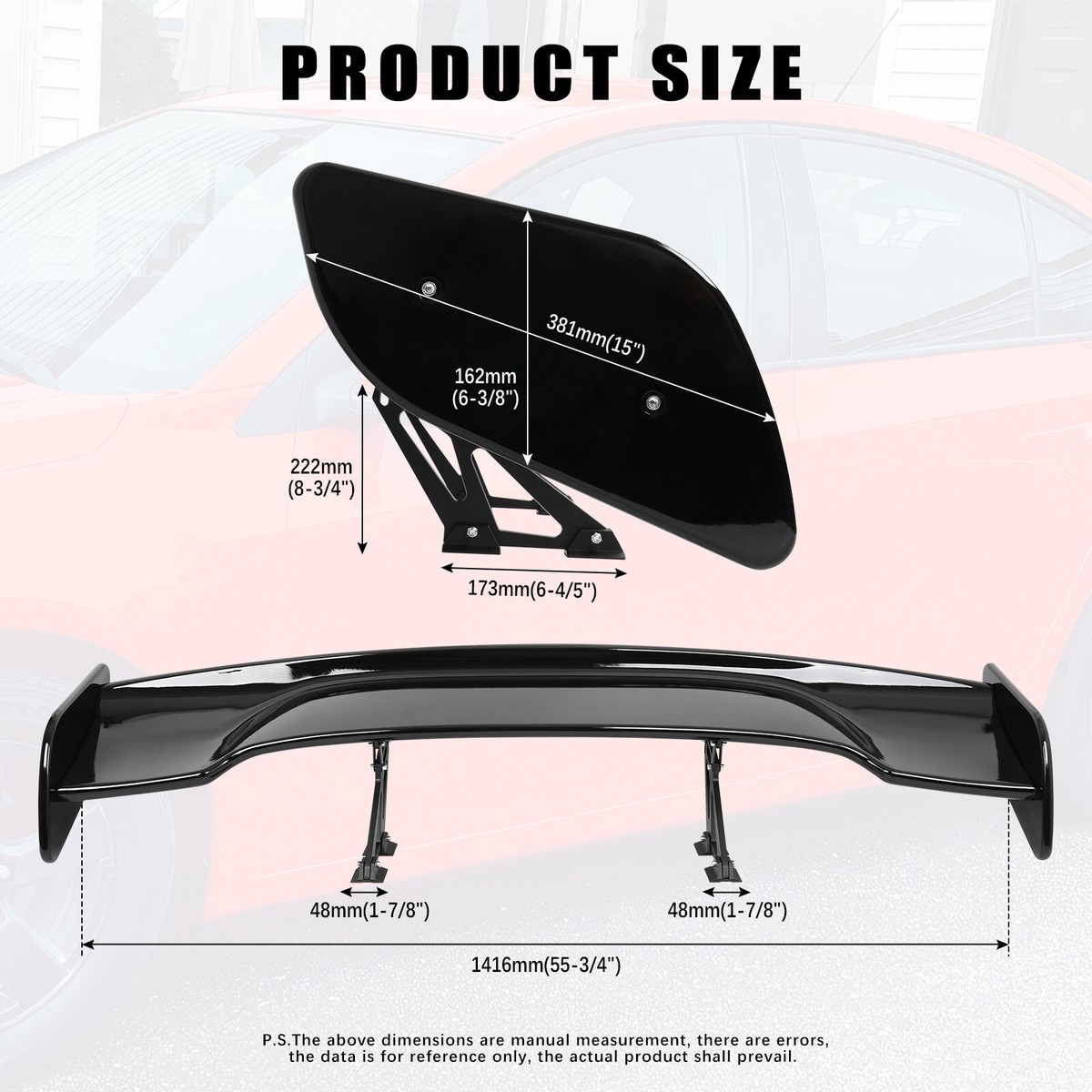 Set Spoiler Posteriore Per Modellino RC 1/8 - Kyosho FMW42, Bassa E Alta Deportanza (Import Giappone) - 3
