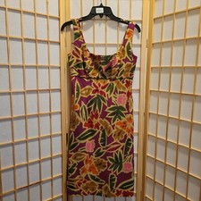 Talbots Womens Jungle Print Linen Blend Dress Sz 2