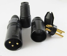 1pc SL5229 XLR Gold 3pin Male Plug Microphone Mic Speaker Cable Audio Connector