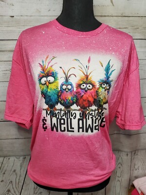 Mentally Unstable And Well Aware Bleached Sublimated T-shirt
