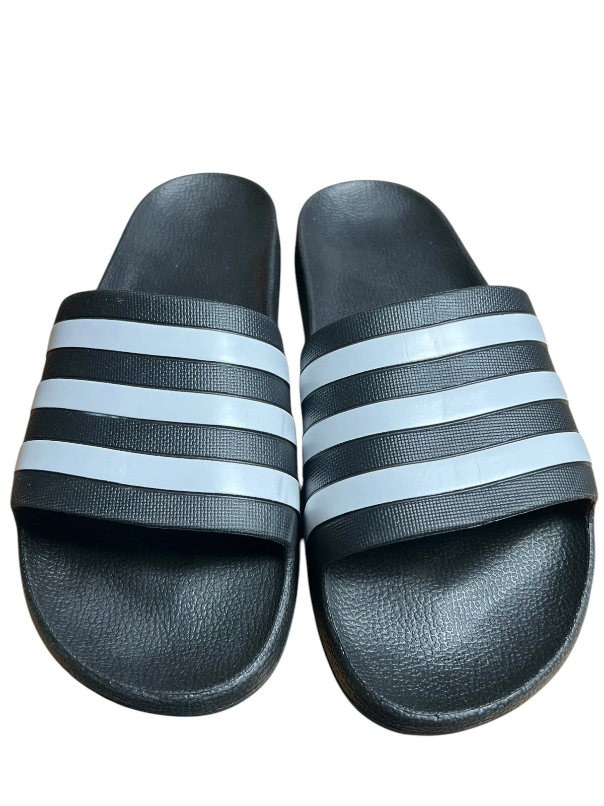 Sandali Adidas Aqua Slide uomo taglia 10 donna 11 nero bianco comodi slip on