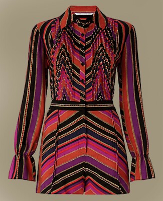 NEU DVF DIANE VON FURSTENBERG Dame Seide Wolle Gestreift Stampler 42  L $498