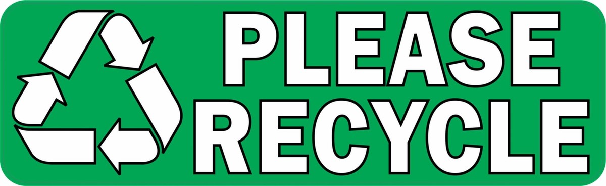 専用品　recycle様 10×3 Please Recycle Sticker Vinyl Recycling Sign Stickers Wall