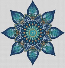 Mandala - Blue Counted Cross Stitch CHART No.6-421zz