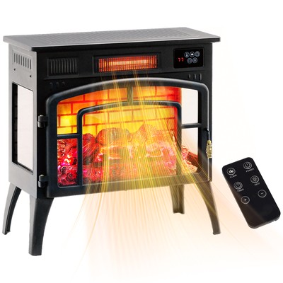 HOMCOM Electric Fireplace Stove,22'' Freestanding Portable Infrared Fireplace