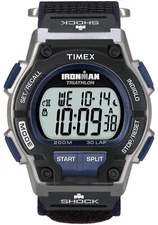 Timex T5K198, "Ironman Triathlon" 30-Lap Nylon Watch, Shock, Indiglo, Alarm, NEW