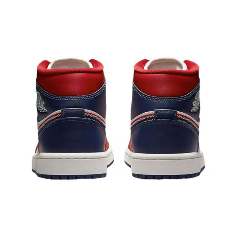 Nike Air Jordan 1 AJ1 Mid USA Gym Red Sail Navy Womens Shoes