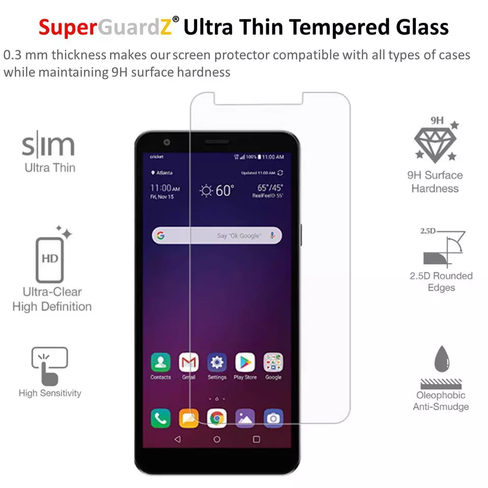 SuperGuardZ Tempered Glass Screen Protector Guard Shield For LG K30 (2019) - Image 3 of 4