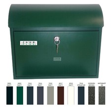 PREMIUM Briefkasten 40x33x12 Moosgrün RAL6005 Zaun-/ Wandmontage Hausbriefkasten