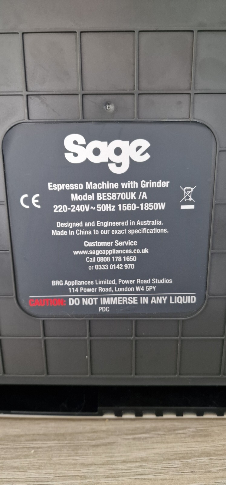 Sage The Barista Express BES875/SES875 Bean to Cup Coffee Machine