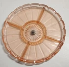 Vintage Relish Plate Pink Depression Glass Divided Plate