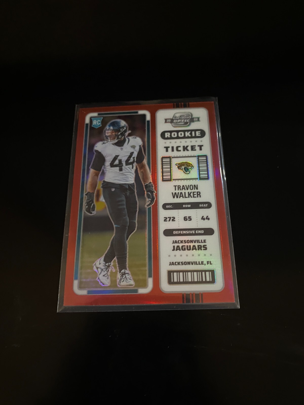 Travon Walker 2022  Optic Contenders Red Prizm /175 RC Jaguars 92 PWE