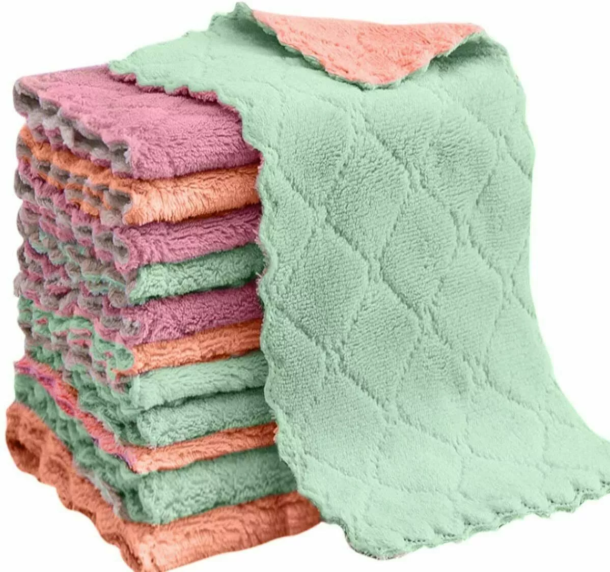 10 Pack Kitchen Cloth Dish Towels, Microfiber Cleaning Cloth