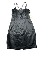 NWT Jessica Mcclintock Gunne Sax Black Dress 90s Criss Cross Back 11/12