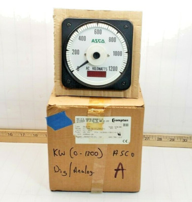 New Asco BLD-77 Kilowatt Panel Meter 0-1200 AC KW 24 VDC  503592-039-D-R-D-M
