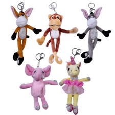 Peluche Singe Âne Ours 3D Doux Porte-Clés Femme Fille Pendentif Sac