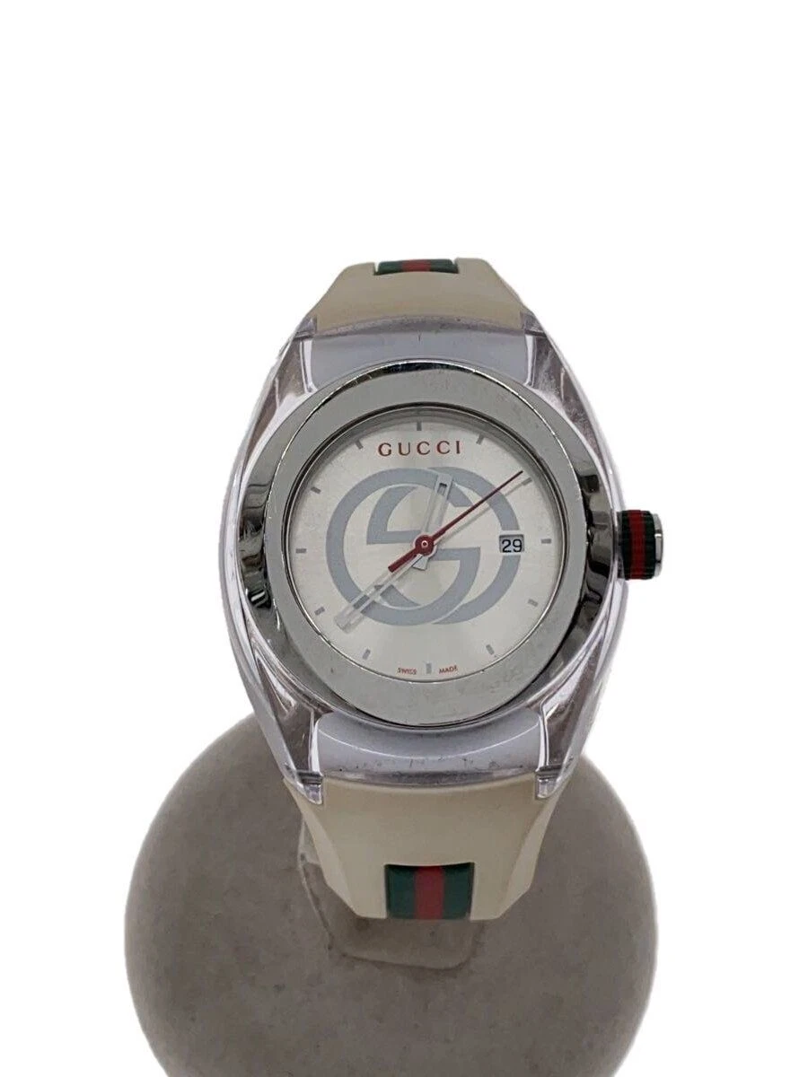 Montre Homme GUCCI Analogique Caoutchouc Argent Blanc SS 137.1 Occasion