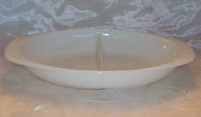 Vtg Pyrex 1083 OPAL White Divided Casserole /Dish- 1 1/2 QT-13" x 8 1/2" x 2 EUC
