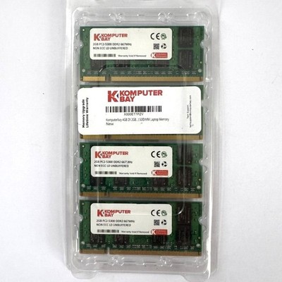 Komputer Bay 8GB 4x2GB PC2-5300 DDR2 667MHz SODIMM Non-EEC LD Unbuffered RAM
