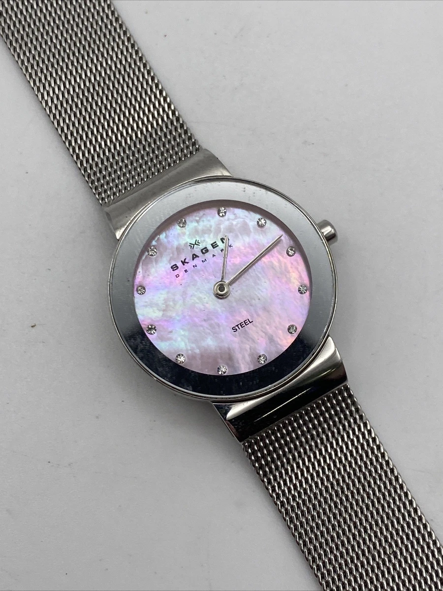 Skagen Steel Ladies Watch Plumb Dial Stainless Markers Purple Leather Strap Fastrack Sunburn Quartz Analog Purple Dial Leather Strap  main image 2
