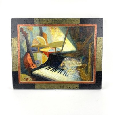 ''Take Five'' by Raffi Bo Boyadjian 26'' x 32'' Mixed Media Oil on Canvas Painting