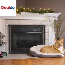 Fireplace Screen Safe Mesh Gate: Child Proof Barrier Guard Living Room Fire Plac