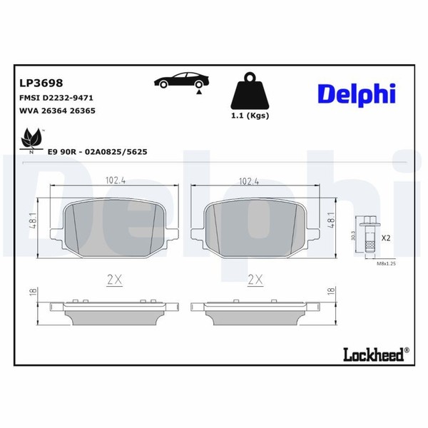 Delphi Bremsbelagsatz BremsklöTze FüR Ford USA Explorer-image