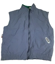 Vintage PUFFA Fleece Lined Vest Mens Medium Blue Check Rare Heavyweight