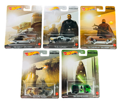 HOT WHEELS PREMIUM POP CULTURE STAR WARS MANDALORIAN SET OF 5pcs DLB45 NEW