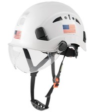 Safety Helmet Hard Hat with Visor Chinstrap Adjustable Lightweight Vented ABS...