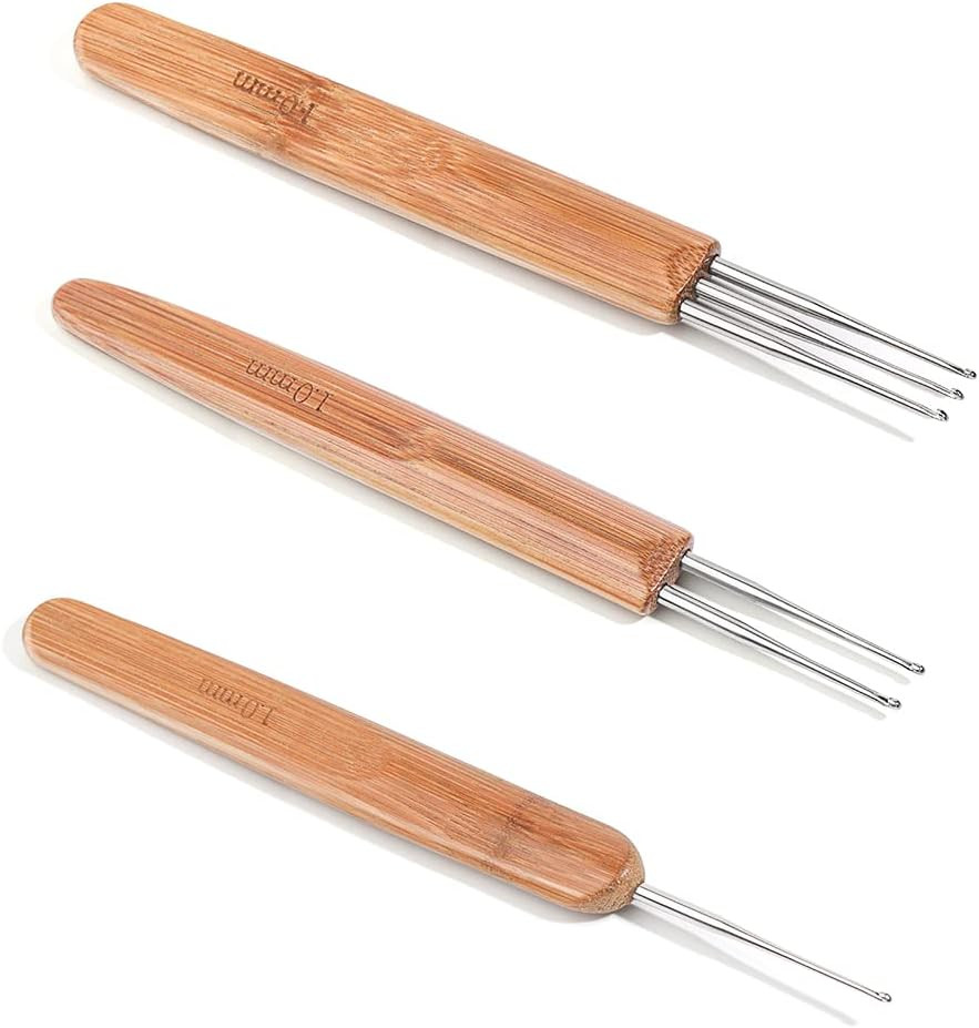 3 Pieces Dreadlocks Tool Dreadlock Crochet Hook Set Hair Crochet Needle Includes
