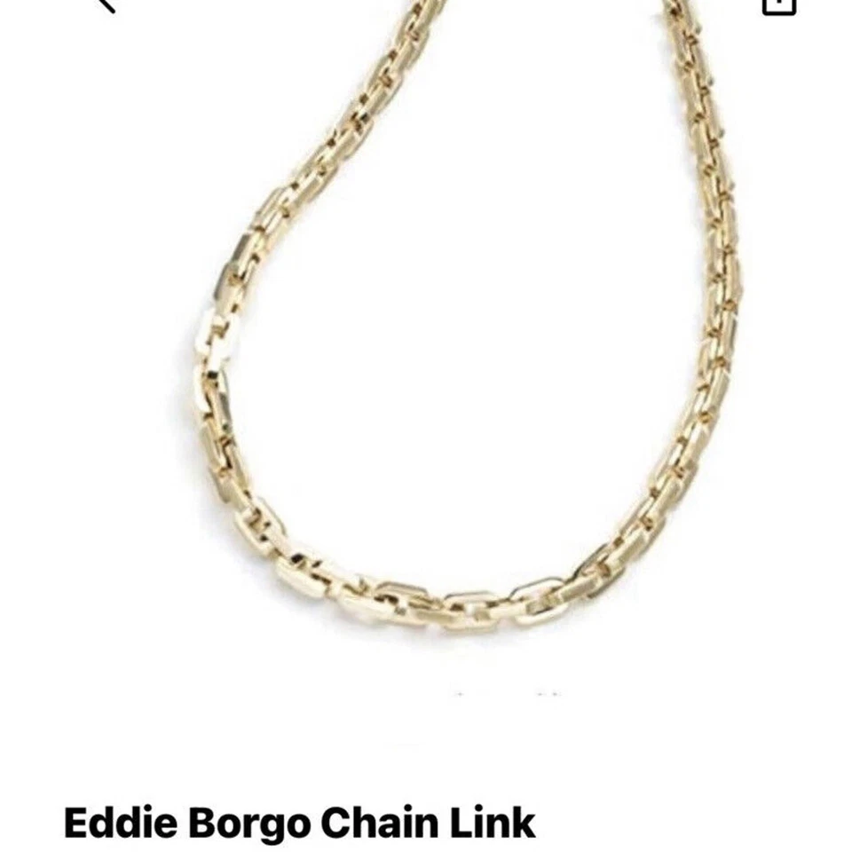 Eddie Borgo Chapado en Oro 12K Supra Eslabón Pulido Collar Cadena Collar Nuevo Foto 4 de 4