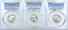 1943 P, D, S Lincoln Wartime Steel Cent PCGS MS65 Frosty set of 3 coins #Q287