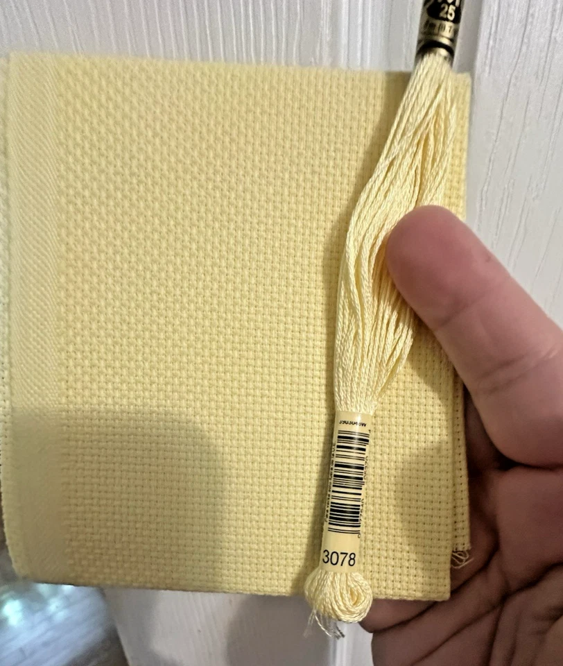 Light Golden Yellow Aida Cross Stitch Fabric 14 Count 8 x 15" - Image 2 of 4